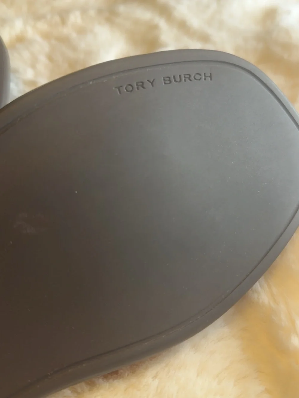 Tory Burch Orange Patent Logo Slide Sandals